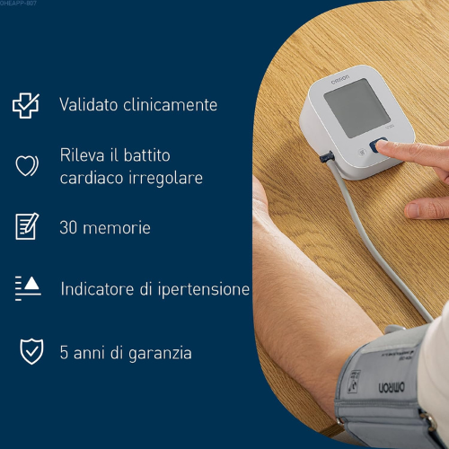 Misuratore di Pressione da Braccio – Validato Clinicamente, Funzionamento con un Solo Tocco (1 Unità)