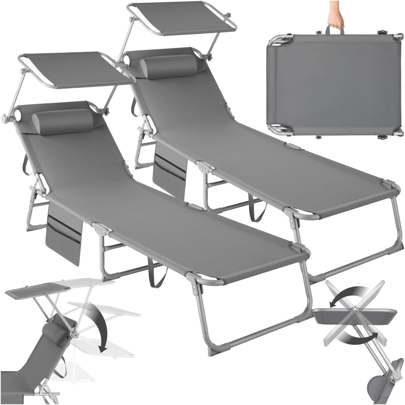 Set di 2 lettini reclinabili