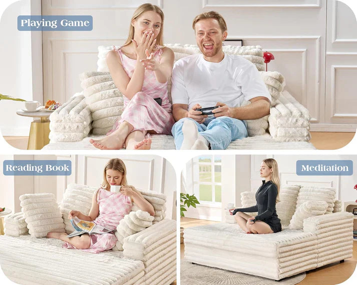 DreamLounge® XL - Divano in pelle scamosciata autogonfiabile