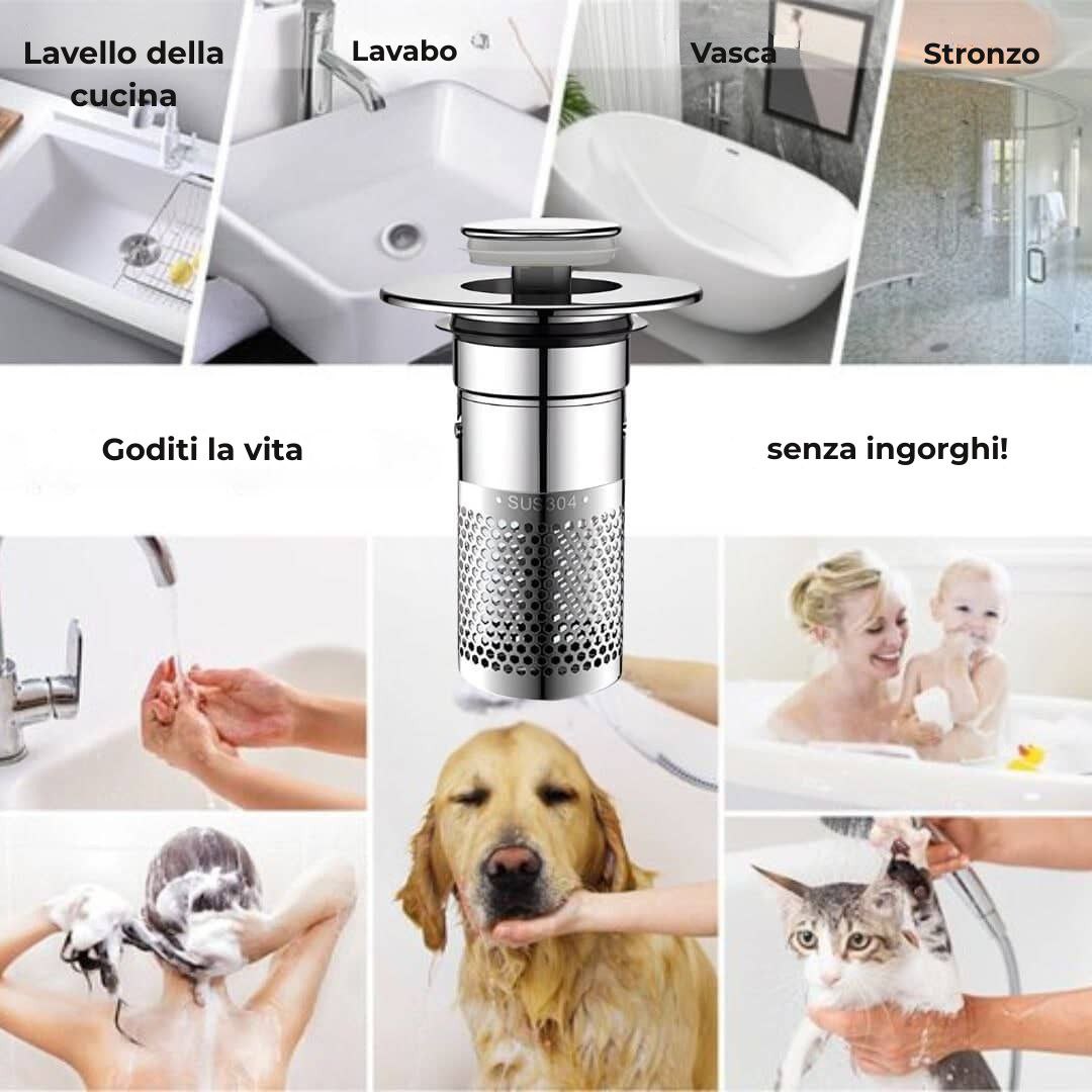 Tappo di scarico universale con filtro integrato