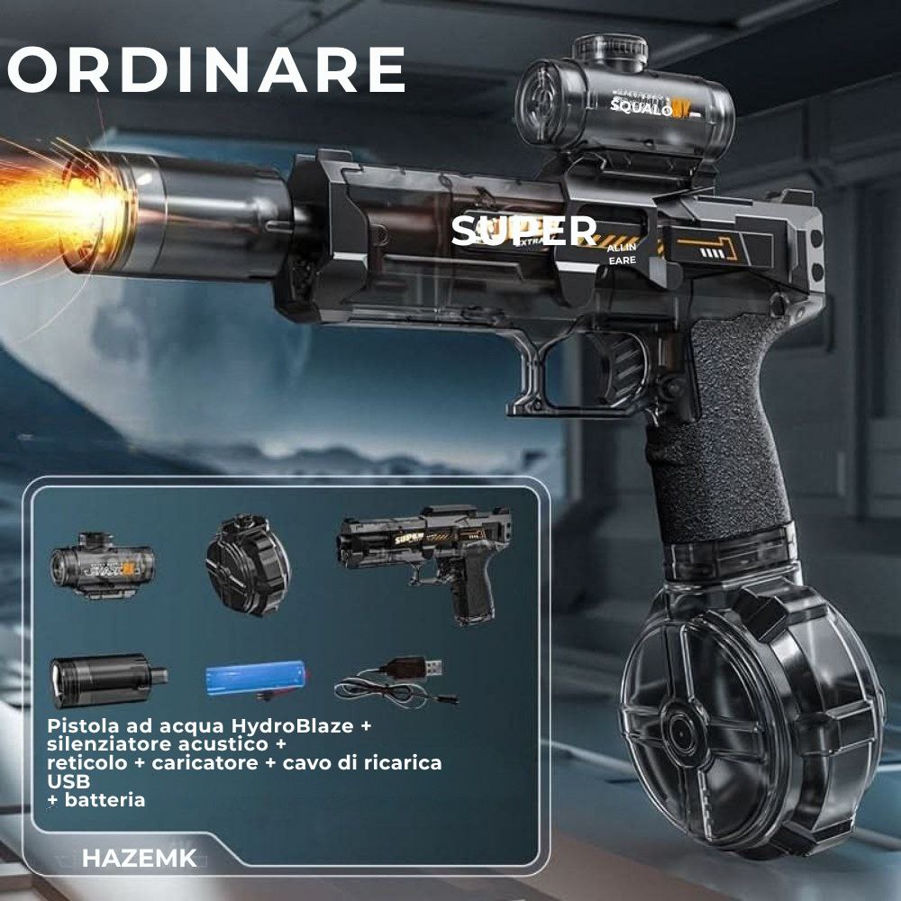 HydroBlaze™ - Pistola elettrica ad acqua con effetto fiamma