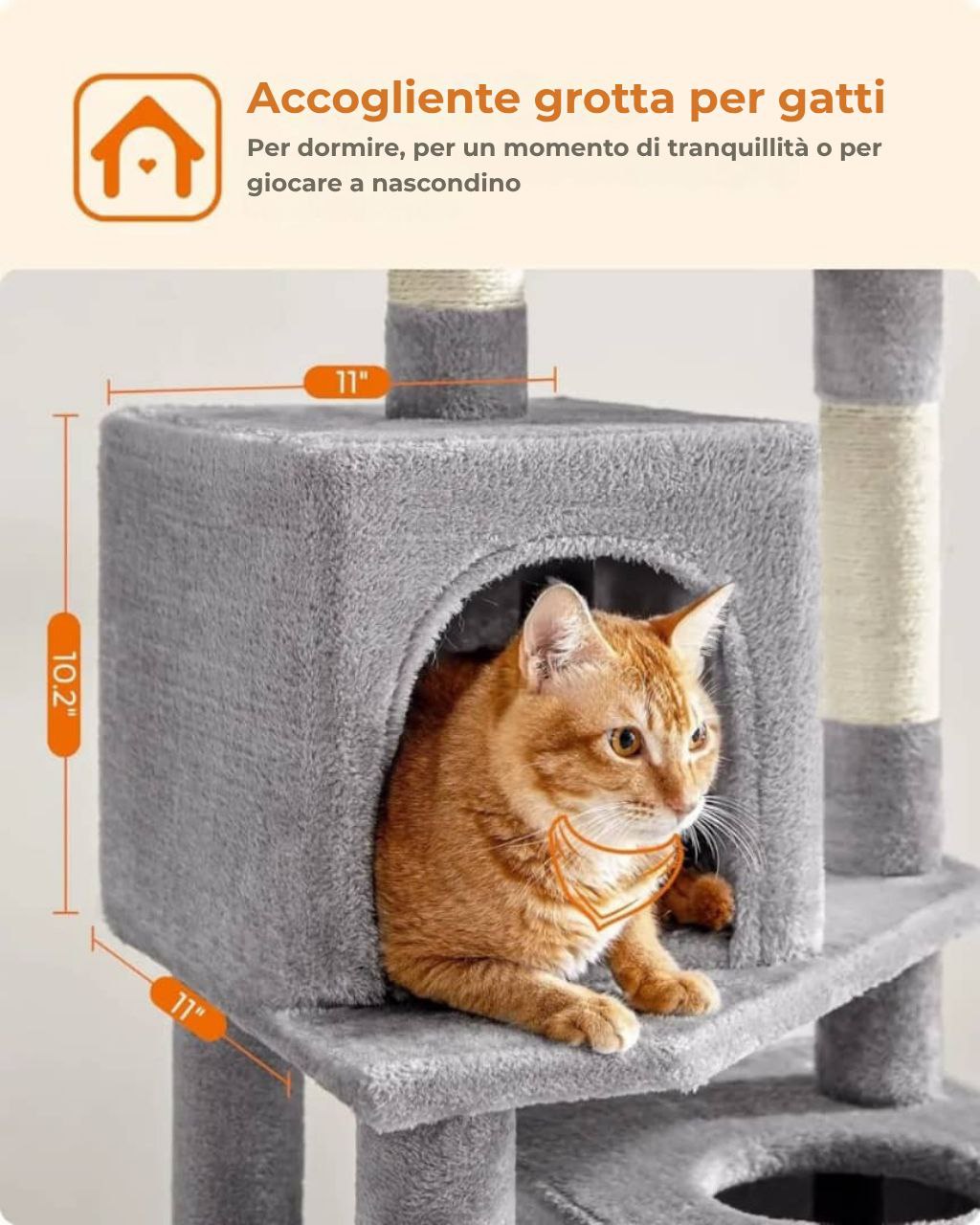 Albero per gatti Feandrea 154 cm - Torre di arrampicata in peluche con 5 tiragraffi, 2 piattaforme