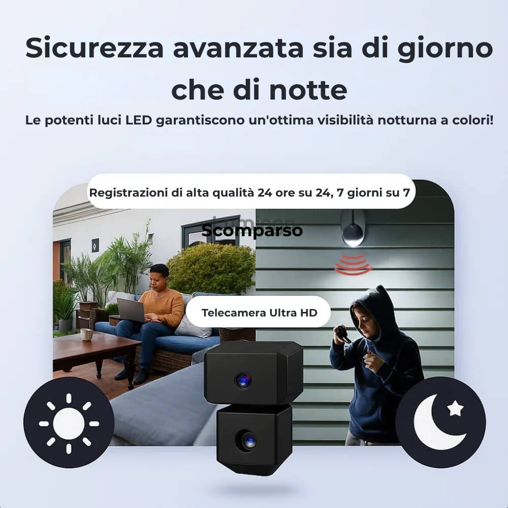 SafeCam Pro™ | Sempre protetto, anche senza Internet o alimentazione elettrica