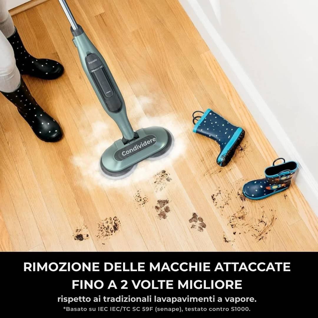 Shark® Mop a vapore e lavapavimenti – All-in-One con LED, serbatoio XL e 8 panni