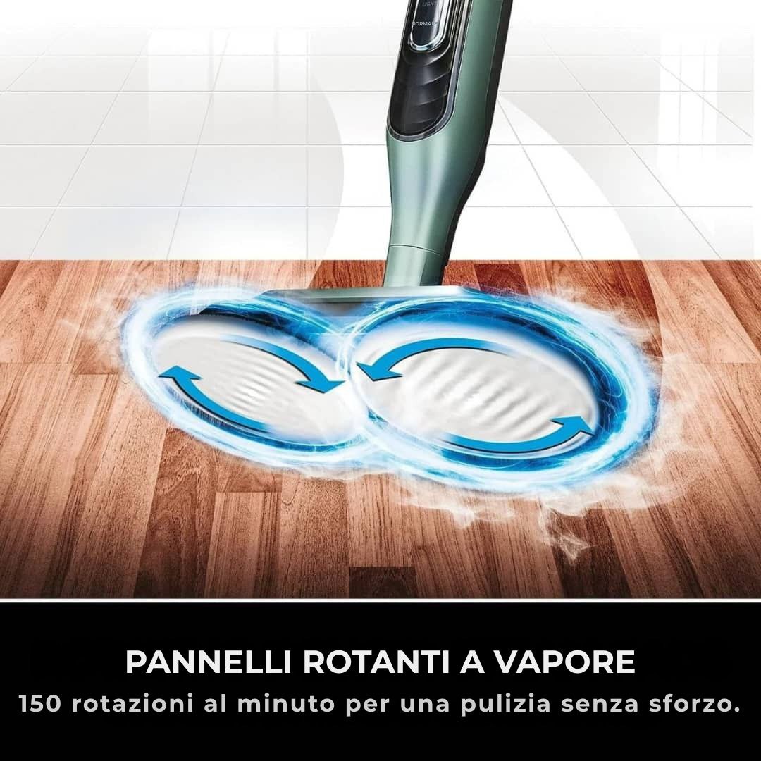 Shark® Mop a vapore e lavapavimenti – All-in-One con LED, serbatoio XL e 8 panni