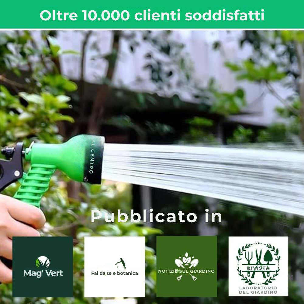 Aquaflex|Tubo flessibile estensibile|8 modalità di getto ad alta pressione
