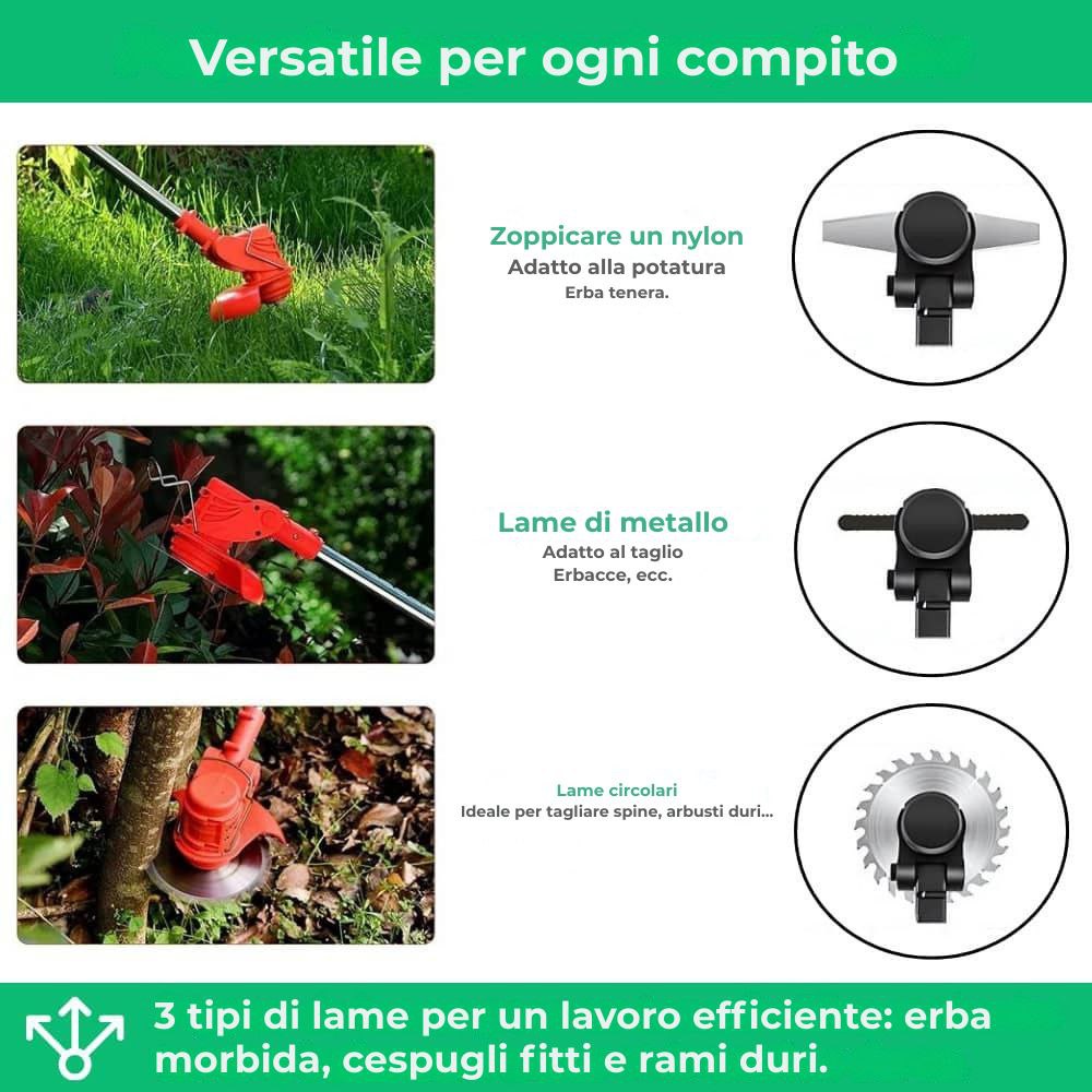 D80 PRO Decespugliatore a batteria ad alta potenza – Taglio di erba, cespugli e rami spessi