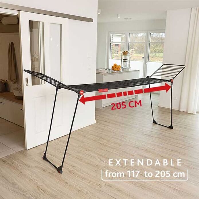 Stendibiancheria da interno Vileda Infinity Flex® Fili XXL oltre 2 metri, Stabile e Robusto, Trasporto Pratico