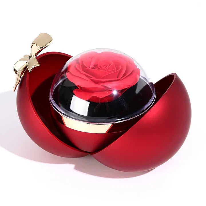 Cofanetto Rosa Eterna – Collana Doppio Cuore Inciso