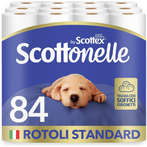 Pack Carta Igienica in Formato Scorta – 84 Rotoli (14 Confezioni × 6 Rotoli), Morbida e Assorbente
