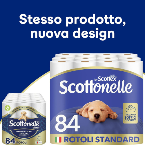 Pack Carta Igienica in Formato Scorta – 84 Rotoli (14 Confezioni × 6 Rotoli), Morbida e Assorbente