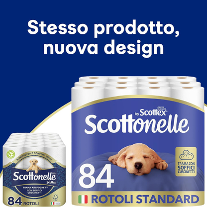 Pack Carta Igienica in Formato Scorta – 84 Rotoli (14 Confezioni × 6 Rotoli), Morbida e Assorbente