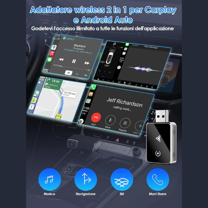 Adattatore Wireless CarPlay & Android Auto – Versione 2025