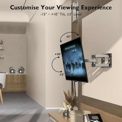 Supporto da Parete Full‑Motion per TV Piatte e Curve