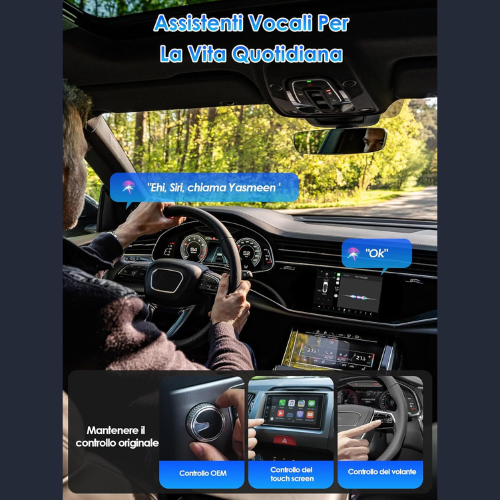 Adattatore Wireless CarPlay & Android Auto – Versione 2025