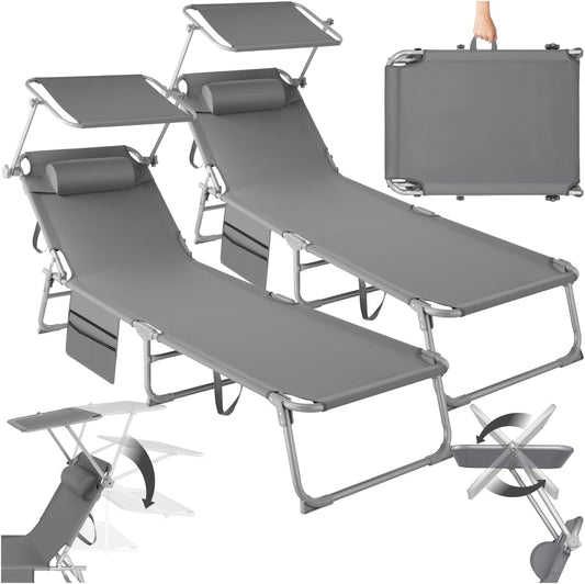 Set di 2 lettini reclinabili
