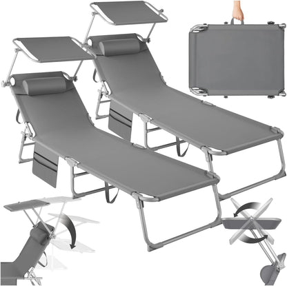 Set di 2 lettini reclinabili