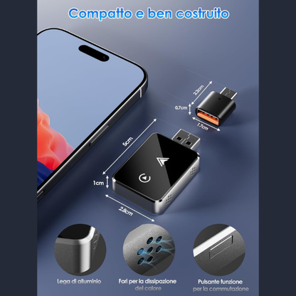 Adattatore Wireless CarPlay & Android Auto – Versione 2025