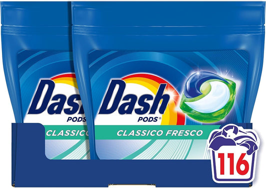 Capsule di Detersivo – 116 Lavaggi con Freschezza Classica & Rimozione Potente delle Macchie