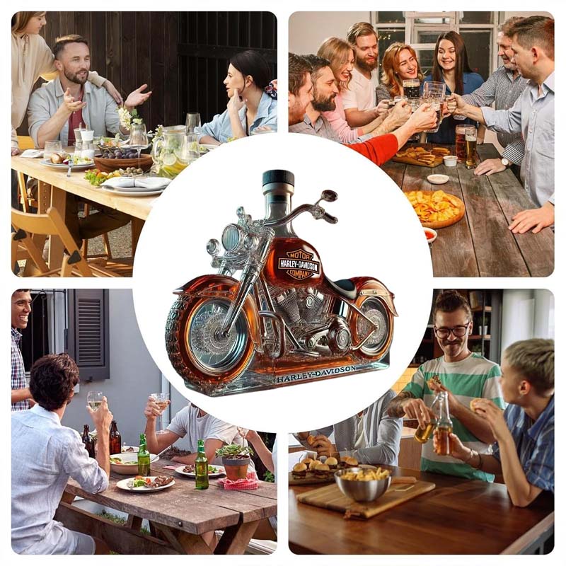 Bottiglia di vino creativa in vetro per moto