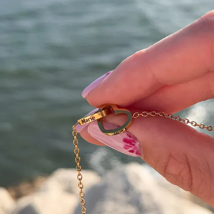 Cofanetto Rosa Eterna – Collana Doppio Cuore Inciso