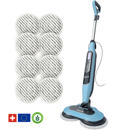 Shark® Mop a vapore e lavapavimenti – All-in-One con LED, serbatoio XL e 8 panni