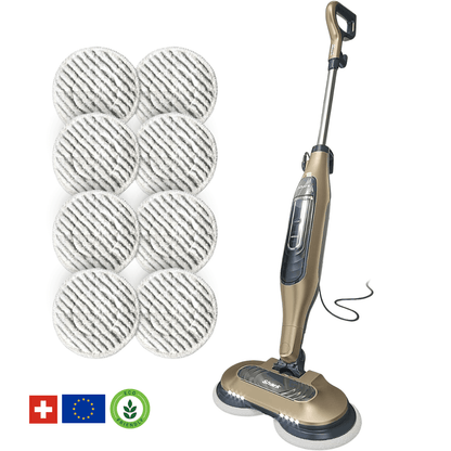 Shark® Mop a vapore e lavapavimenti – All-in-One con LED, serbatoio XL e 8 panni