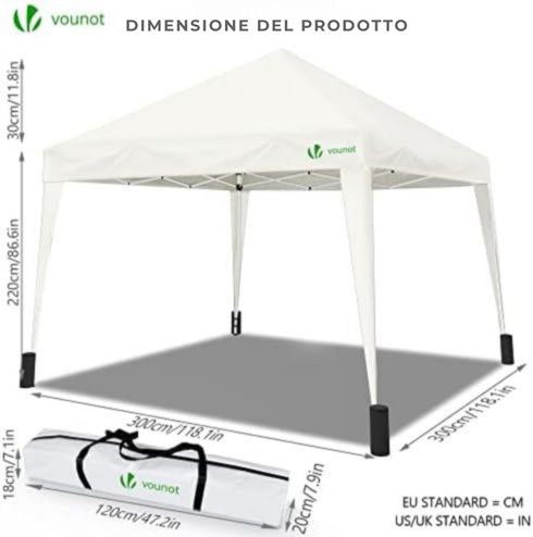 Pergolato da giardino 3x3m
