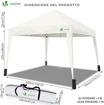 Pergolato da giardino 3x3m