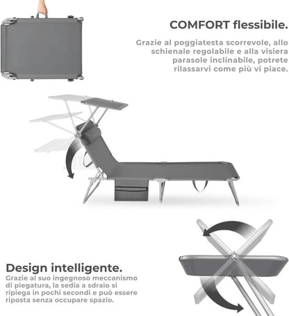 Set di 2 lettini reclinabili