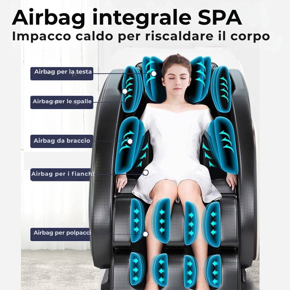 Poltrona massaggiante A5 - Termoterapia, controllo AI, Zero Gravity e touchscreen