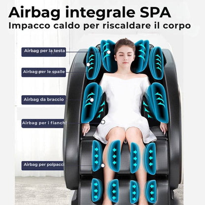 Poltrona massaggiante A5 - Termoterapia, controllo AI, Zero Gravity e touchscreen