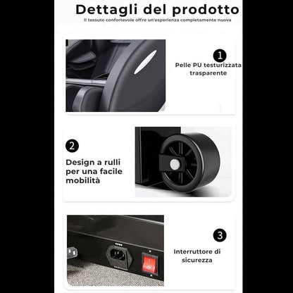 Poltrona massaggiante A5 - Termoterapia, controllo AI, Zero Gravity e touchscreen