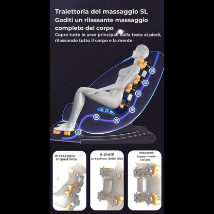 Poltrona massaggiante A5 - Termoterapia, controllo AI, Zero Gravity e touchscreen