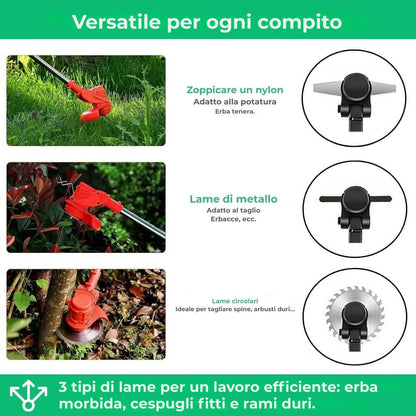 D80 PRO Decespugliatore a batteria ad alta potenza – Taglio di erba, cespugli e rami spessi