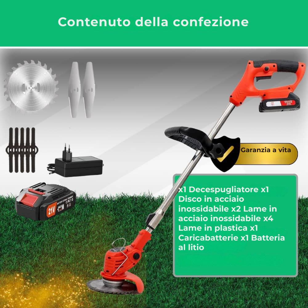 D80 PRO Decespugliatore a batteria ad alta potenza – Taglio di erba, cespugli e rami spessi