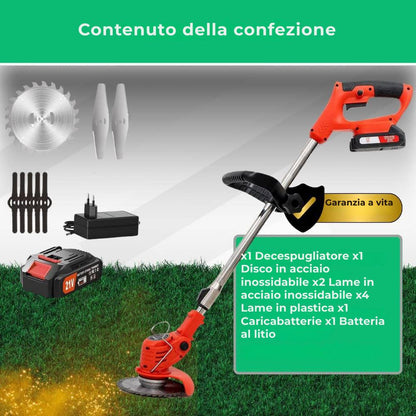 D80 PRO Decespugliatore a batteria ad alta potenza – Taglio di erba, cespugli e rami spessi