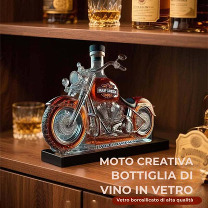 Bottiglia di vino creativa in vetro per moto
