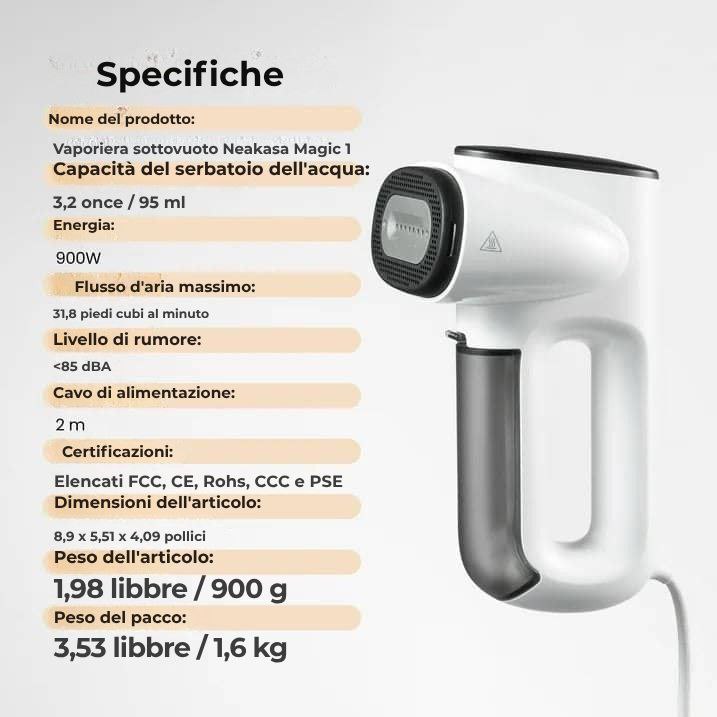 STEAMIFY™ Ferro da stiro a vapore professionale con funzione di aspirazione – Niente pieghe in pochi secondi