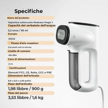 STEAMIFY™ Ferro da stiro a vapore professionale con funzione di aspirazione – Niente pieghe in pochi secondi