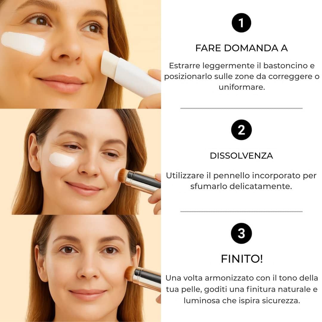Fondotinta 2 in 1 con pennello integrato