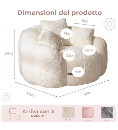 Breez | Divano da pavimento in peluche (1 ACQUISTATO = 1 IN OMAGGIO)