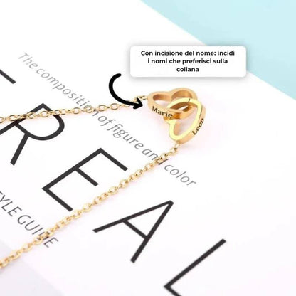 Cofanetto Rosa Eterna – Collana Doppio Cuore Inciso